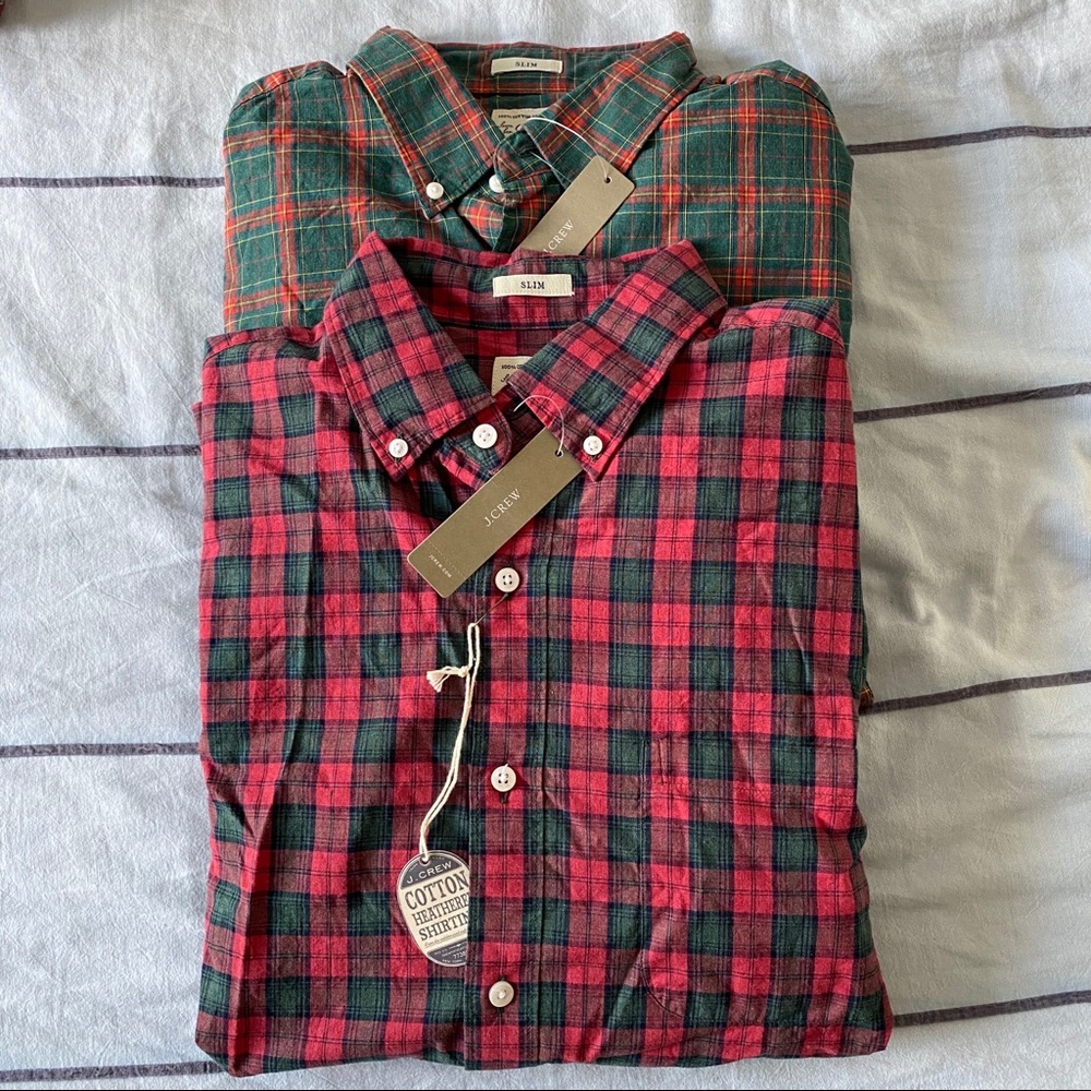 Bundle of 2 NWT J. Crew Slim Fit Plaid Shirts